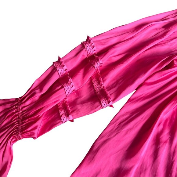 Ramy Brook Maty Balloon Sleeve Blouse Top Shirt Flowy Fringe Size Large NWT - Picture 7 of 15